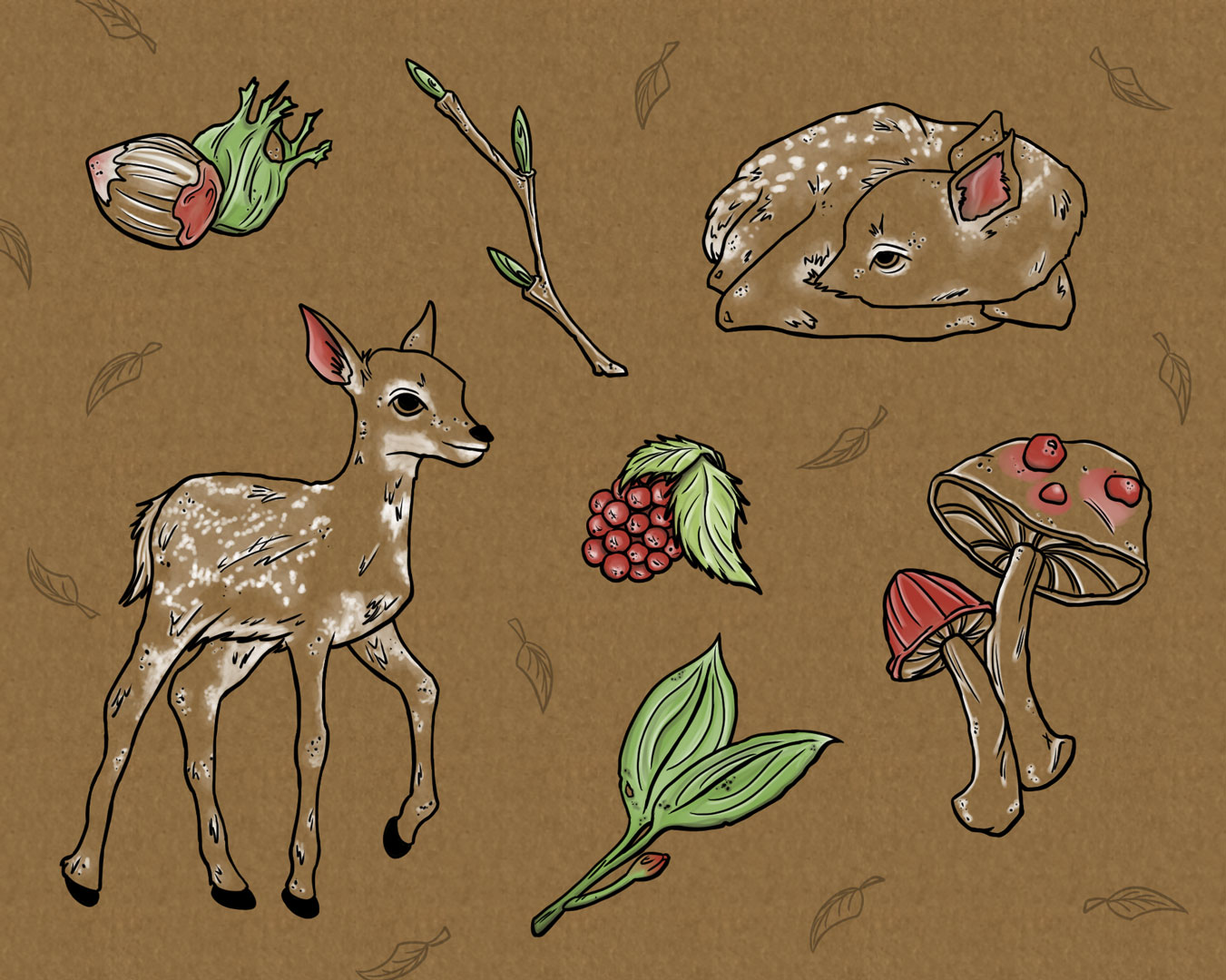 Deer sticker digital design