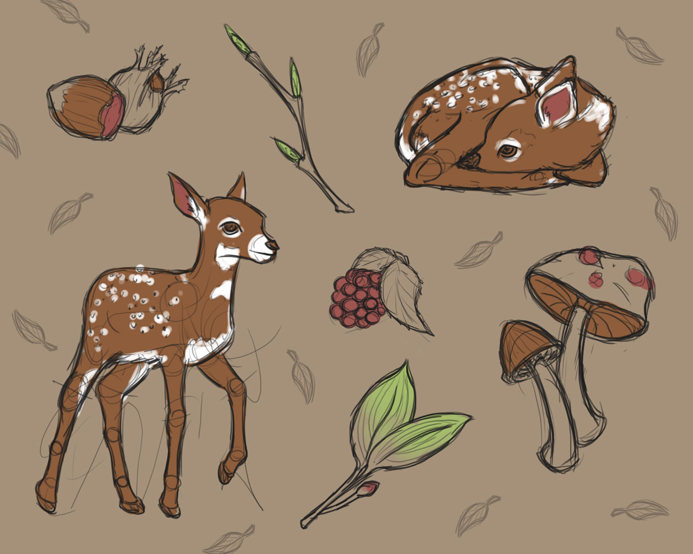 Deer sticker sketch