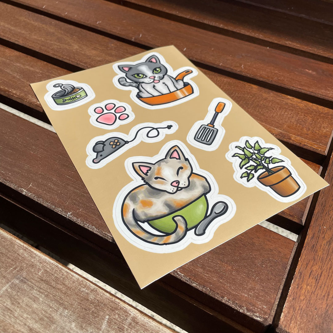 Photo: Printed kitchen cats sticker