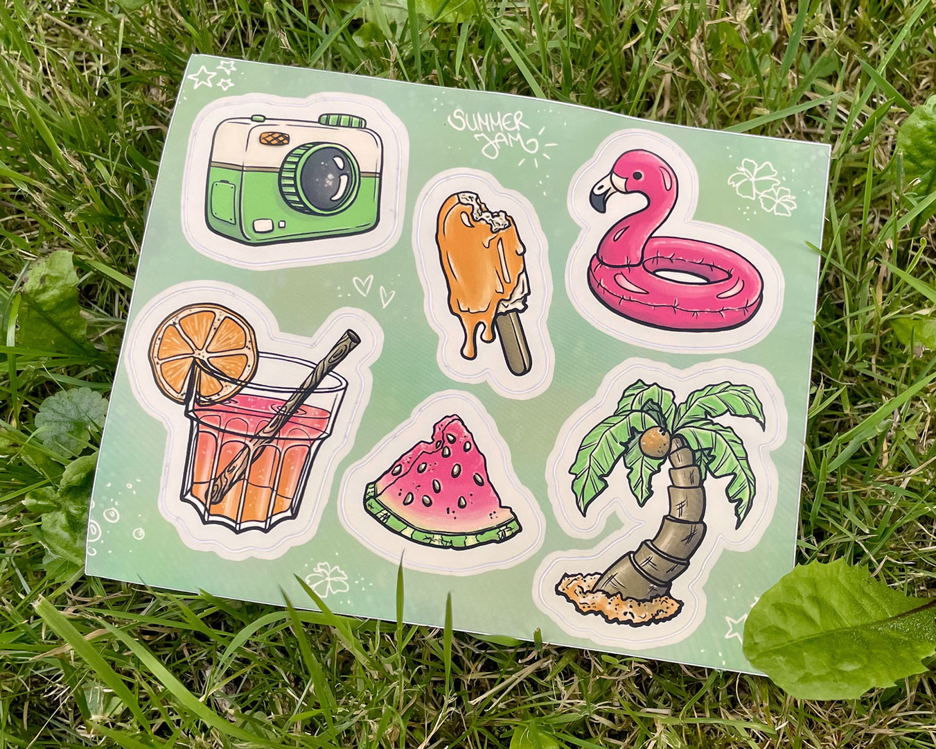 Photo: Printed summer-themed sticker