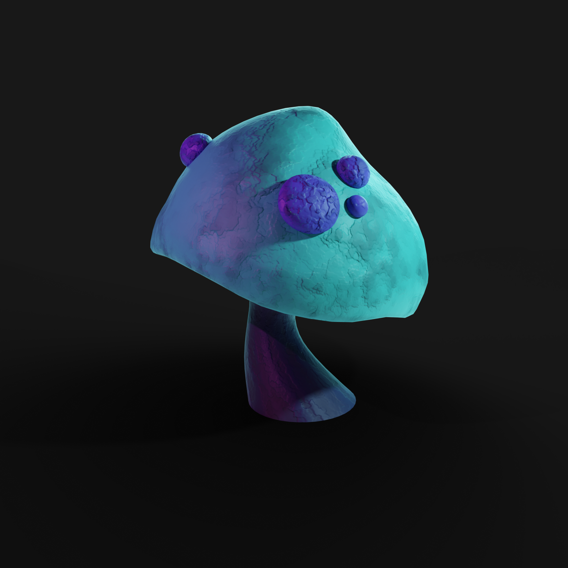 Blue Mushroom with purple warts